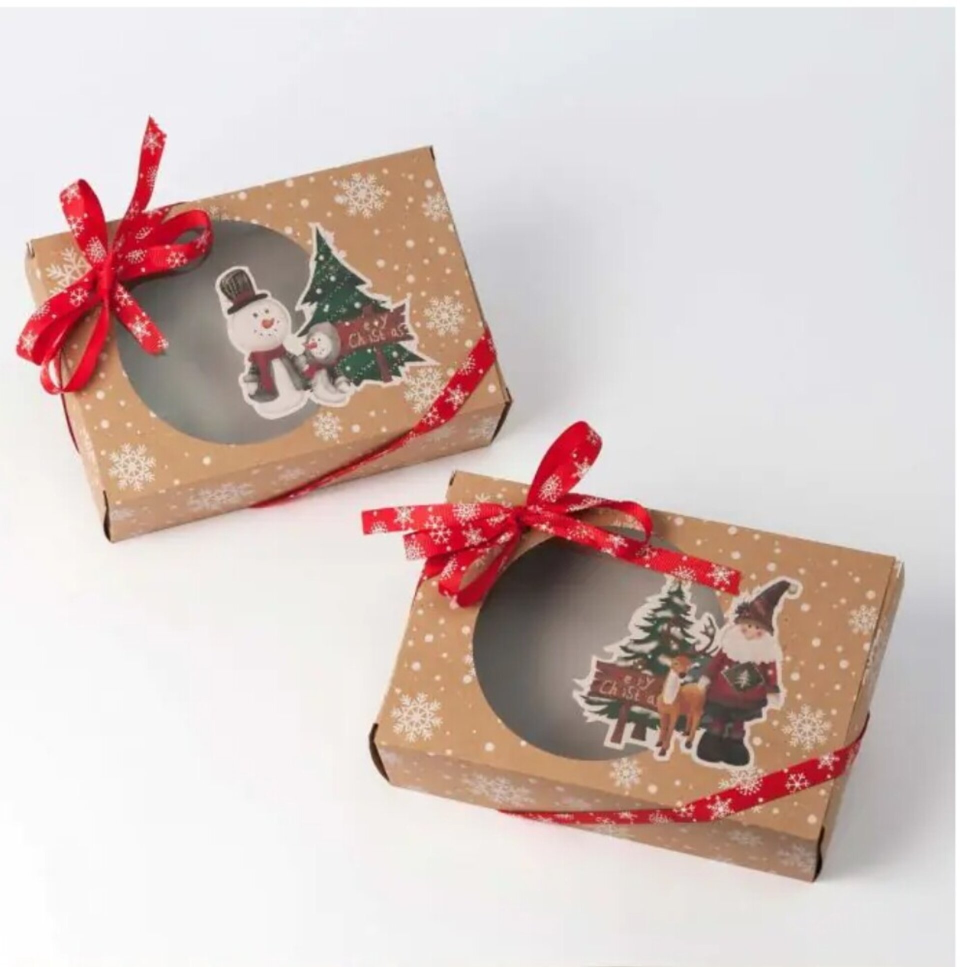 Caja navideña muñeco de nieve y Papá Noel con ventana 1.10€ ud - 3