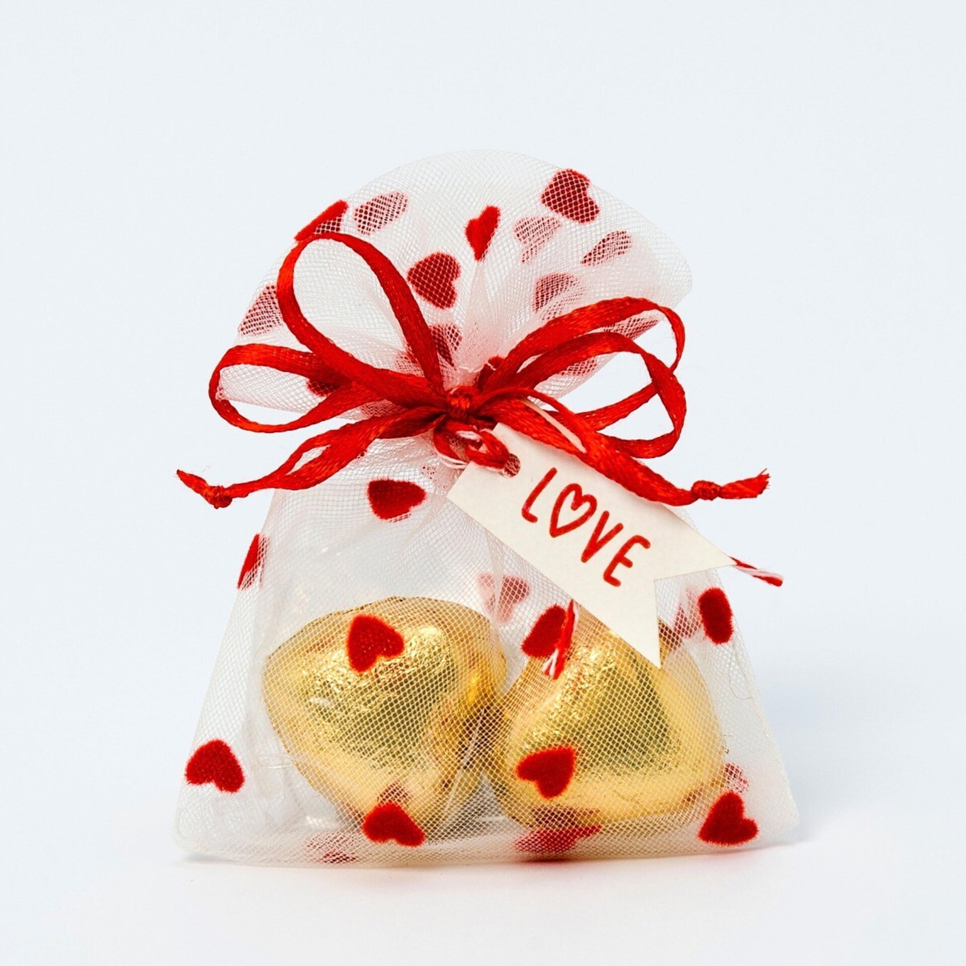 Bolsa organza corazones tarjeta Love 2 cora-choc - 2