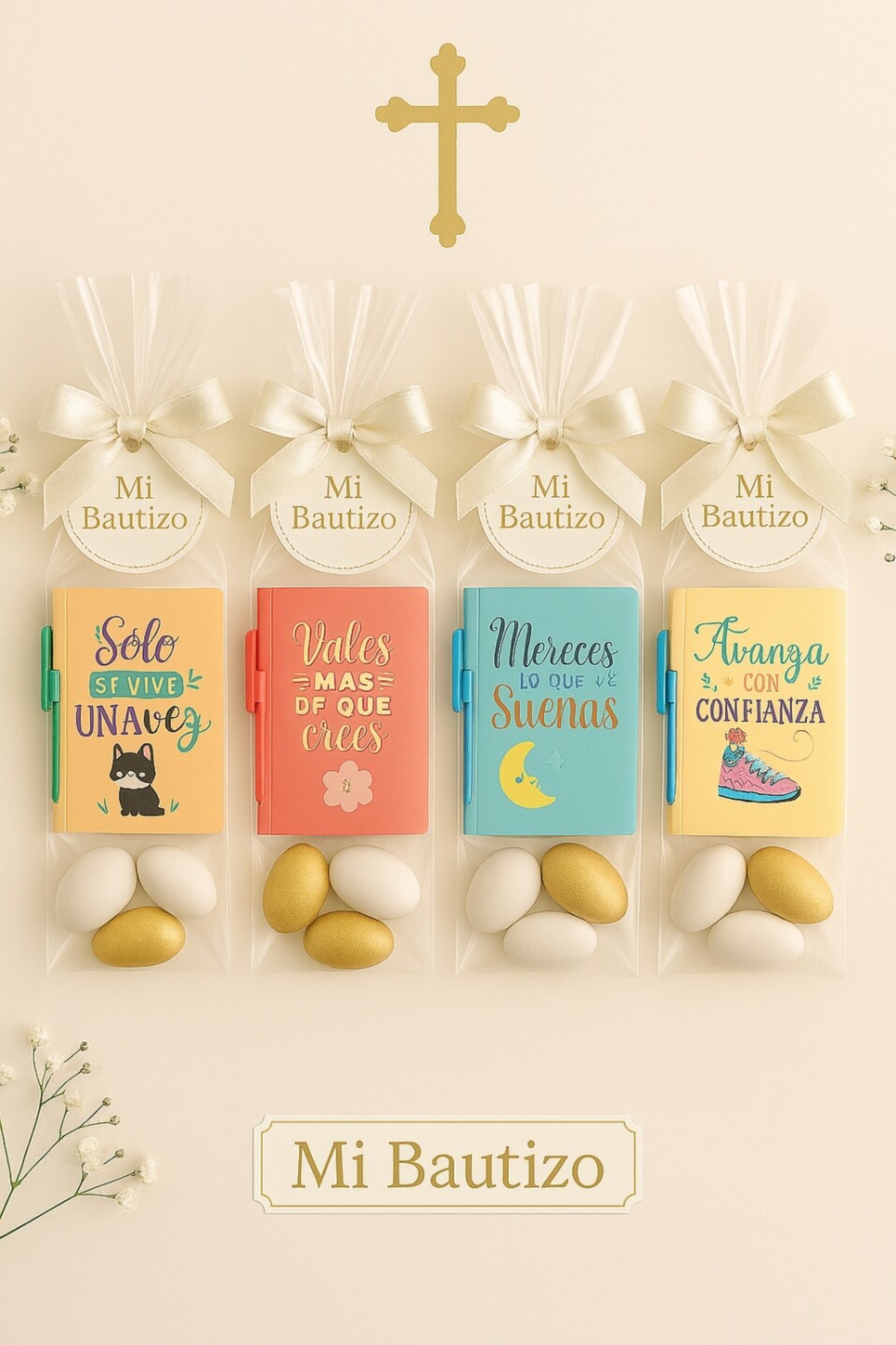 Libreta con bolígrafo y caramelos - 1