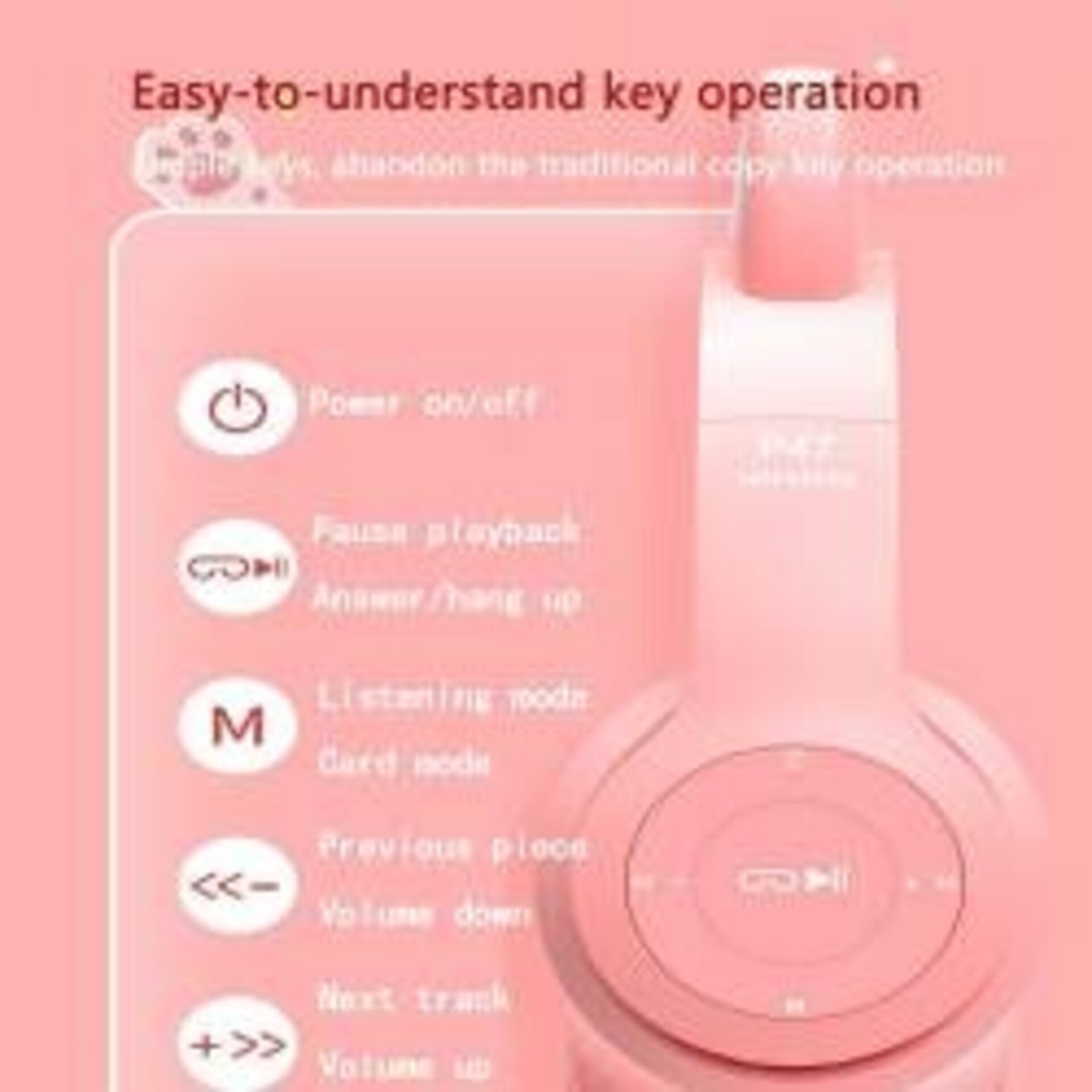 CASCOS AURICULARES INALÁMBRICOS ROSA+CAJA - 2