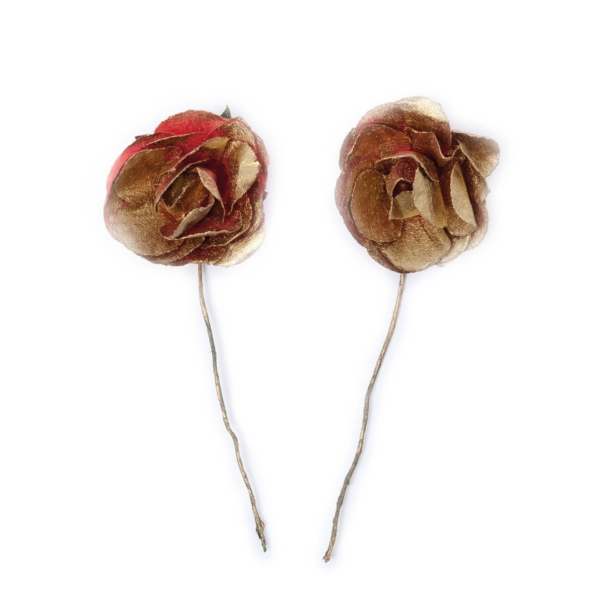 Rosa de papel dorado (precio x bolsa de 12u) - 2