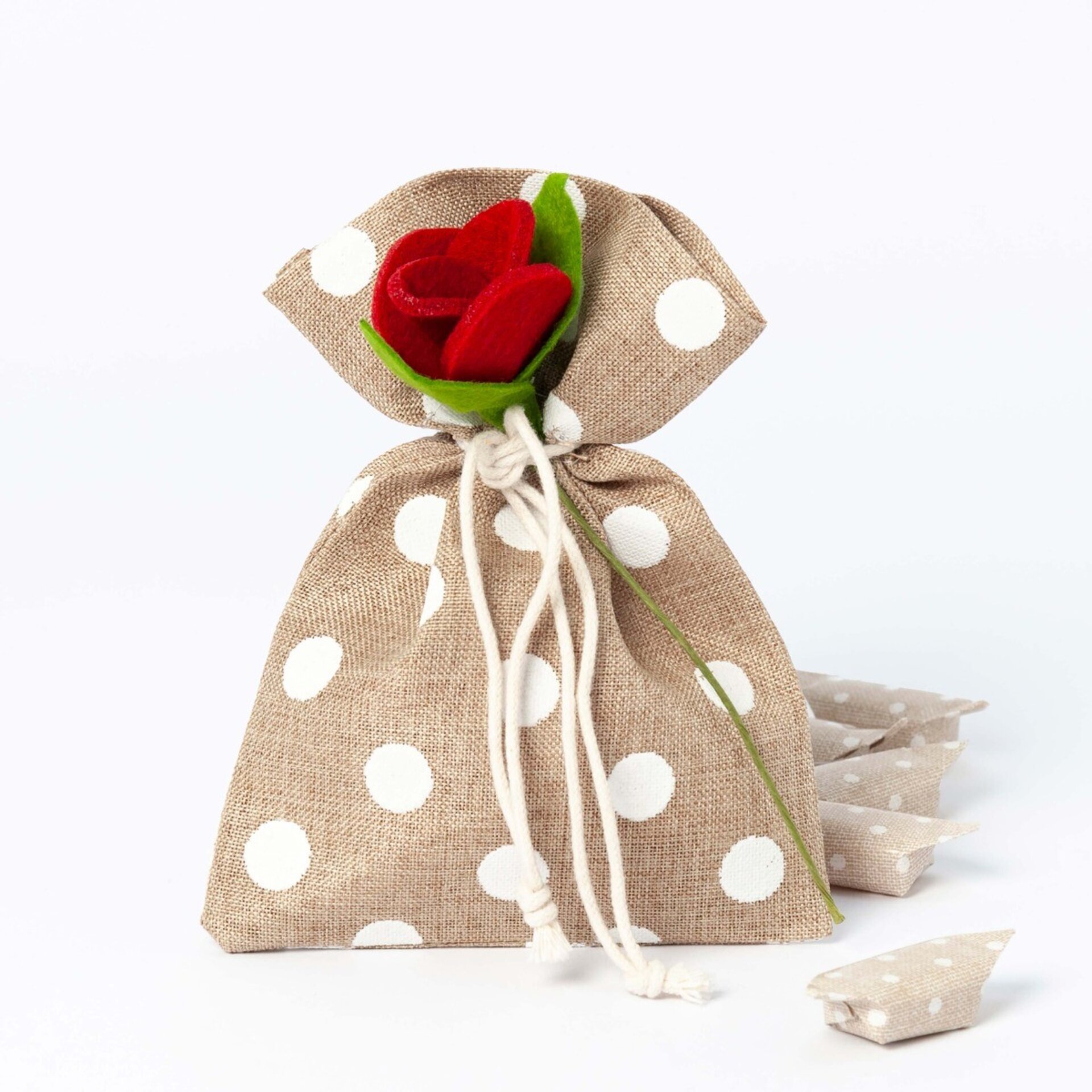 Bolsita boda topos con rosa roja 5 caramelos* - 2