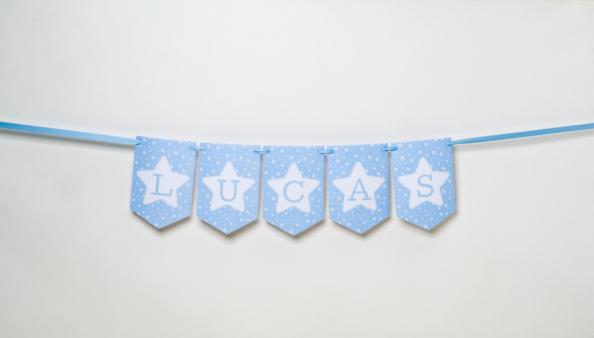 Banderola azul con estrella para guirnalda 14,6x21,7cm - 2