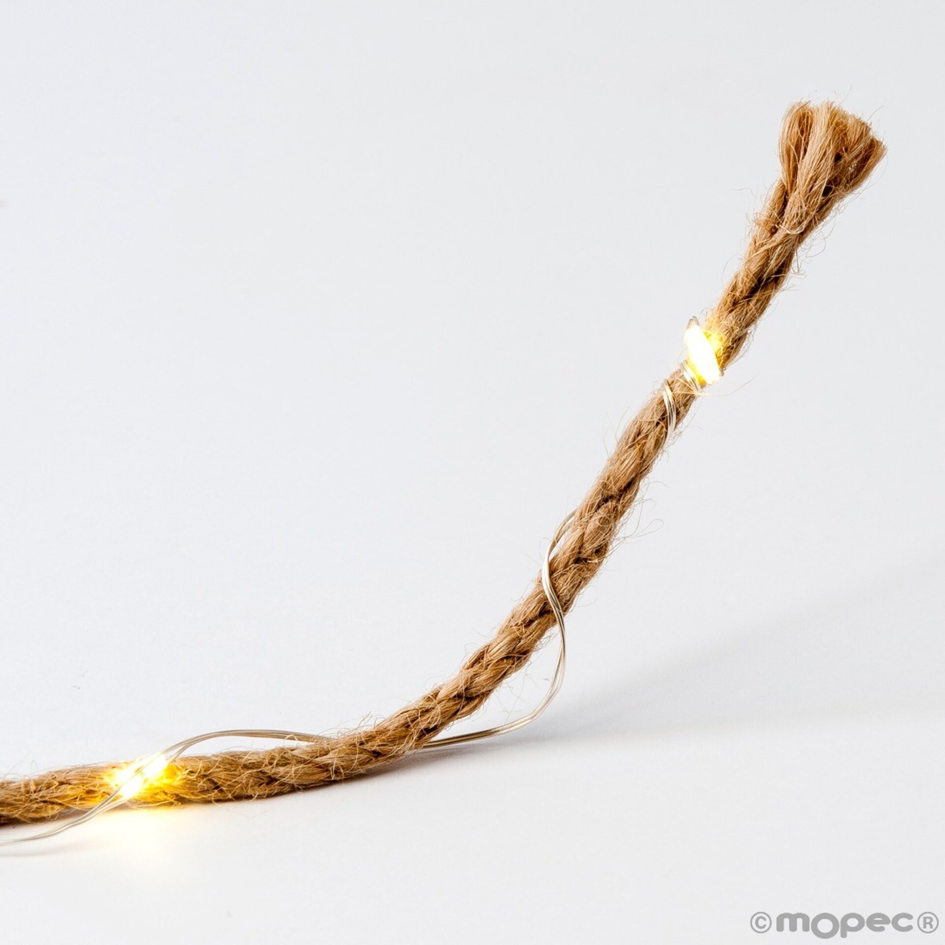 Guirnalda rústica de 20 luces led con cordel de yute 190cm. - 2