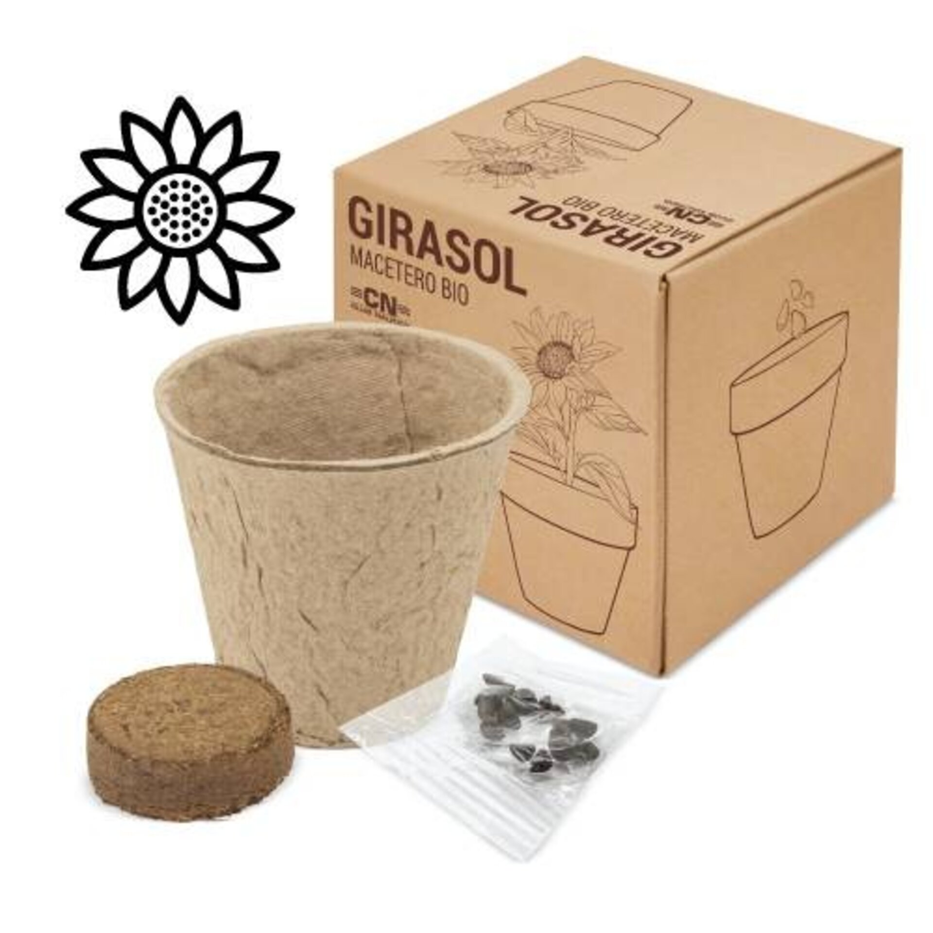 MACETA BIO CON SEMILLAS DE GIRASOL - 1