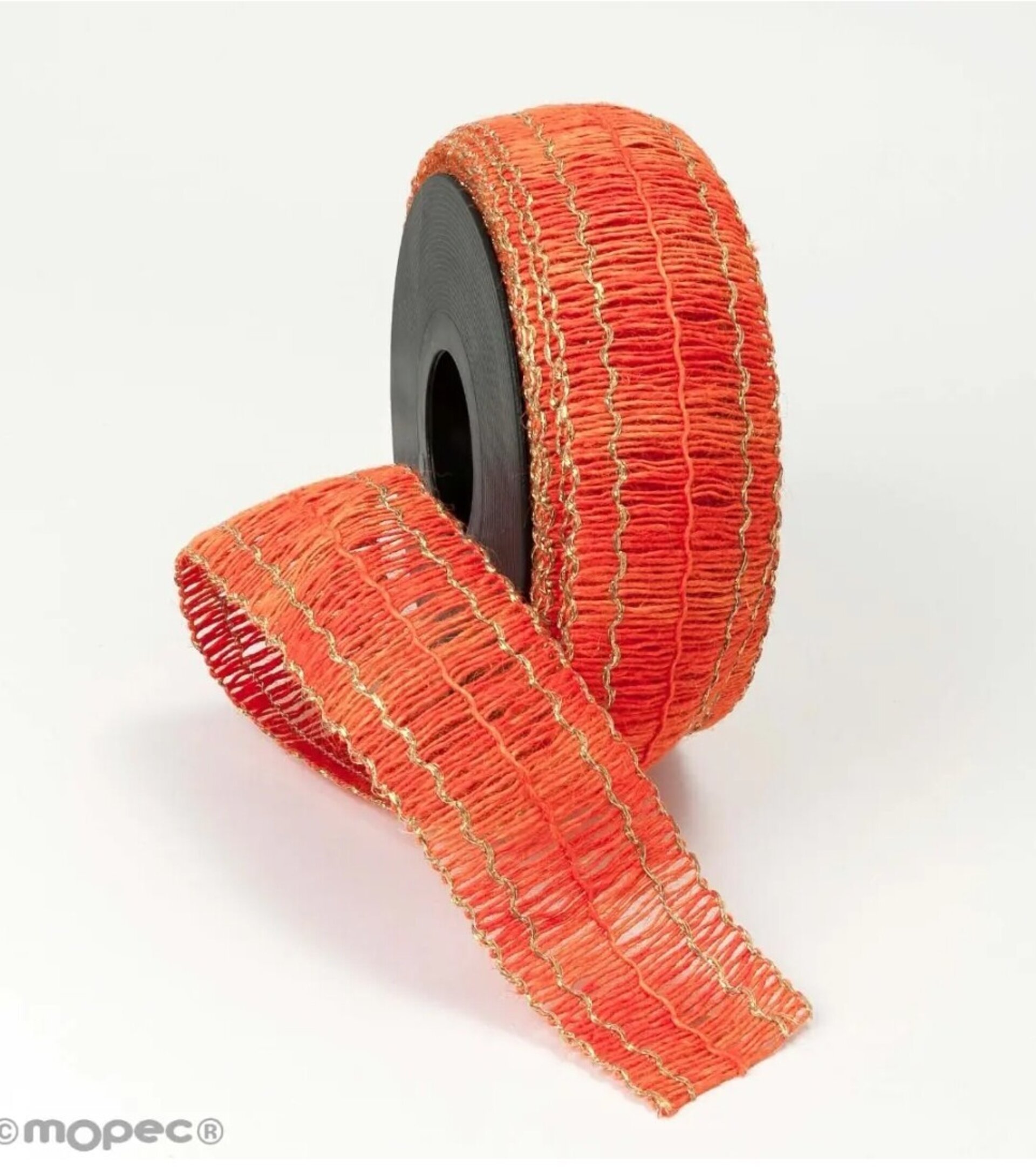 Cinta red naranja con hilo dorado 50mmx20m - 1
