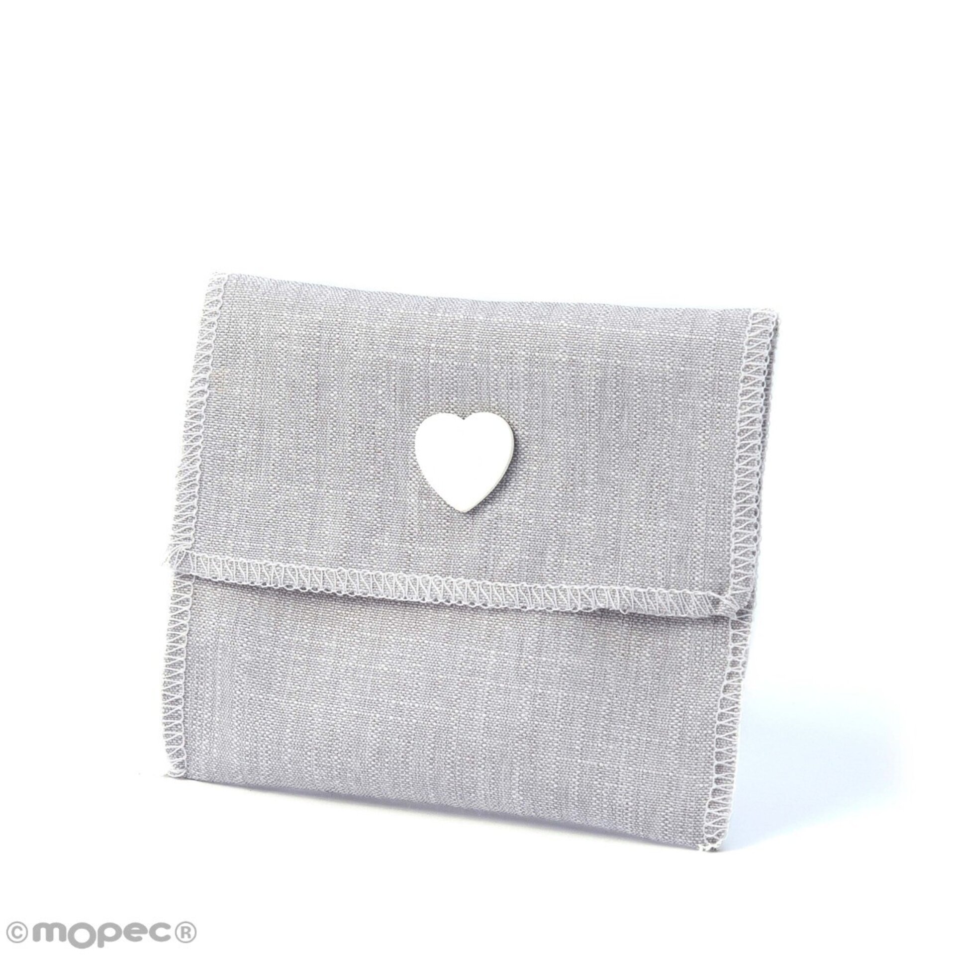 Guardatodo gris con velcro y corazón madera min 10 1,10€ - 1