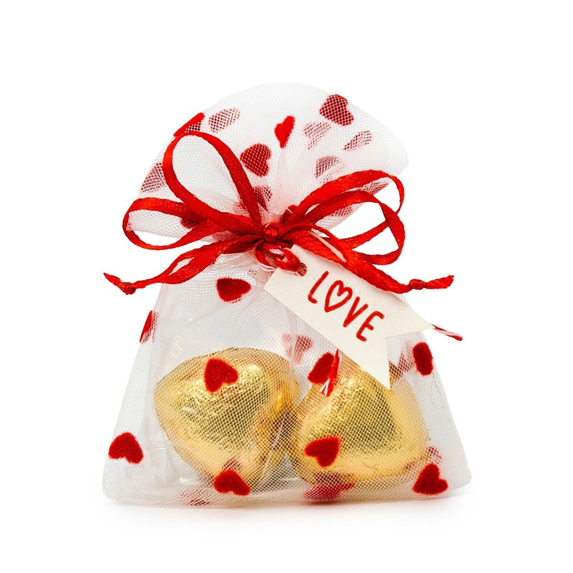 Bolsa organza corazones tarjeta Love 2 cora-choc - 1