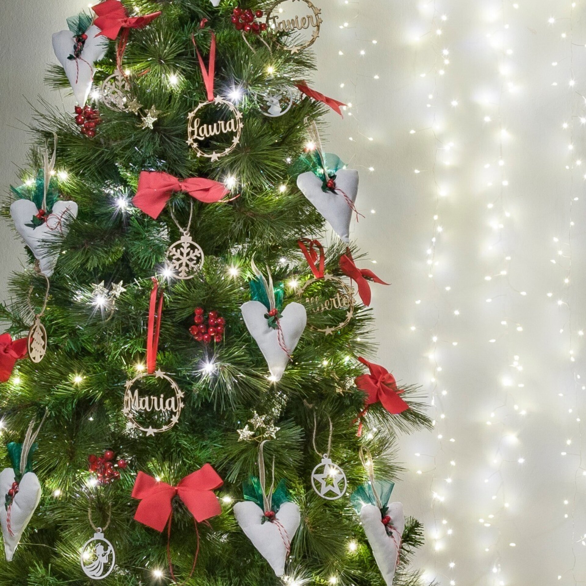 Pomos de 12 frutos rojos navideños para decoración - 2