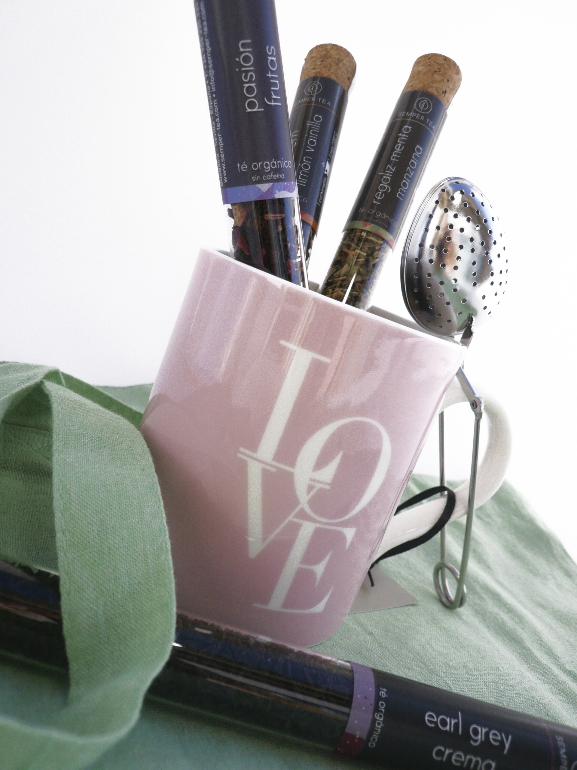 Regalos originales | Set Exclusivo de tés en probeta con Taza Mug Love - 4