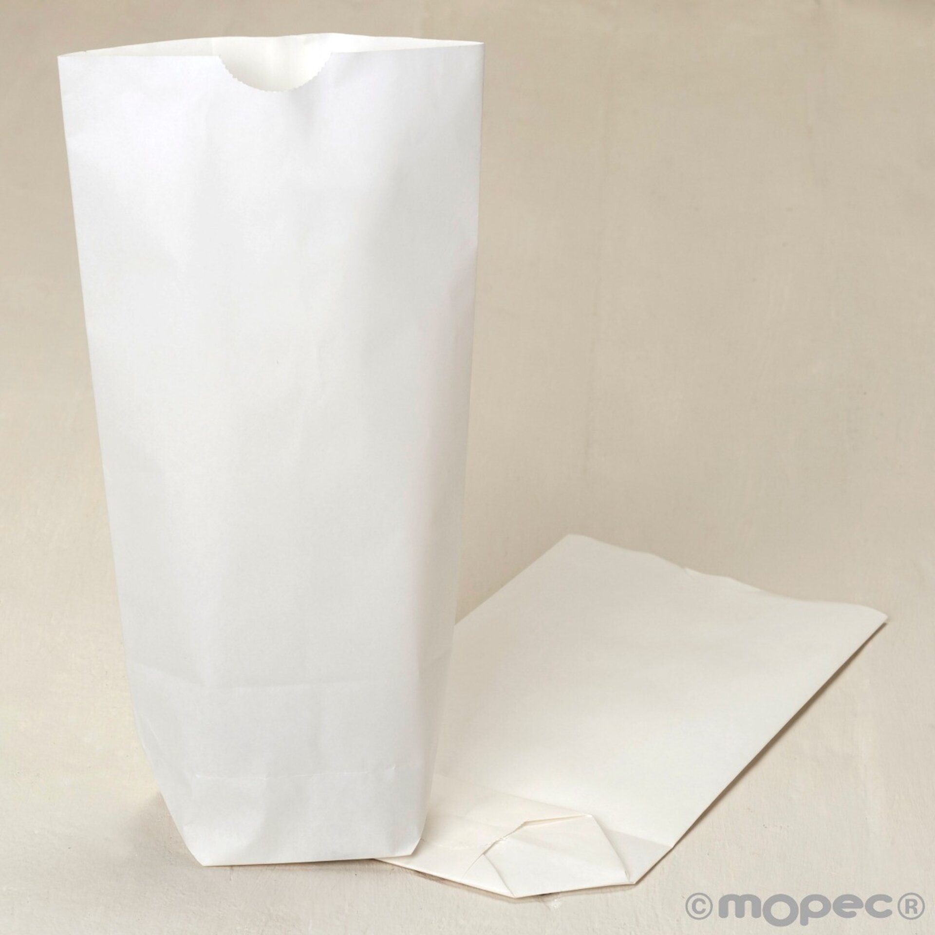 Bolsa papel blanco con base12x21X5cm.(preciox50u.) - 2