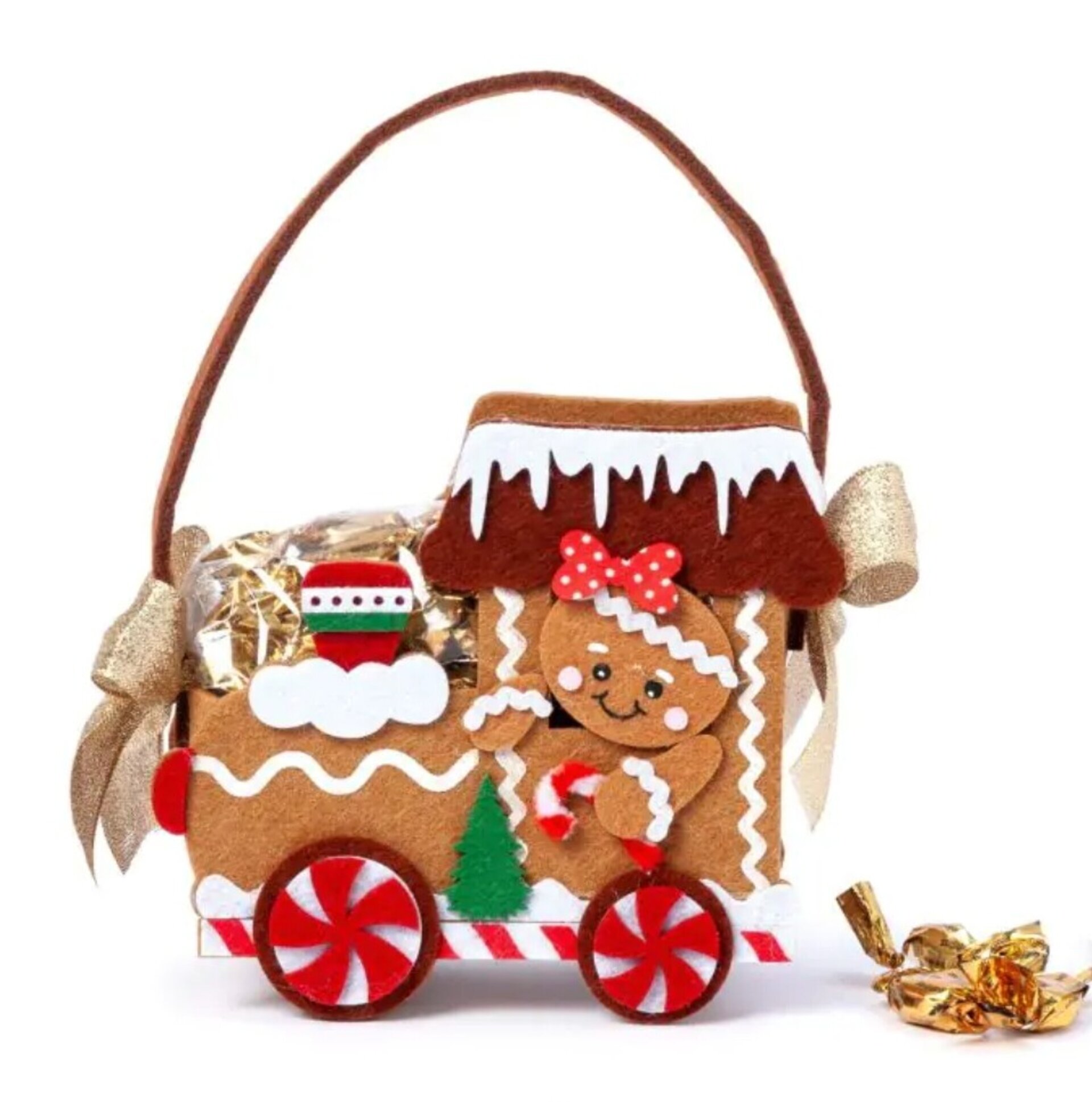 Cesto tren galleta jenjibre, 20cm. con 20 caramelos - 2