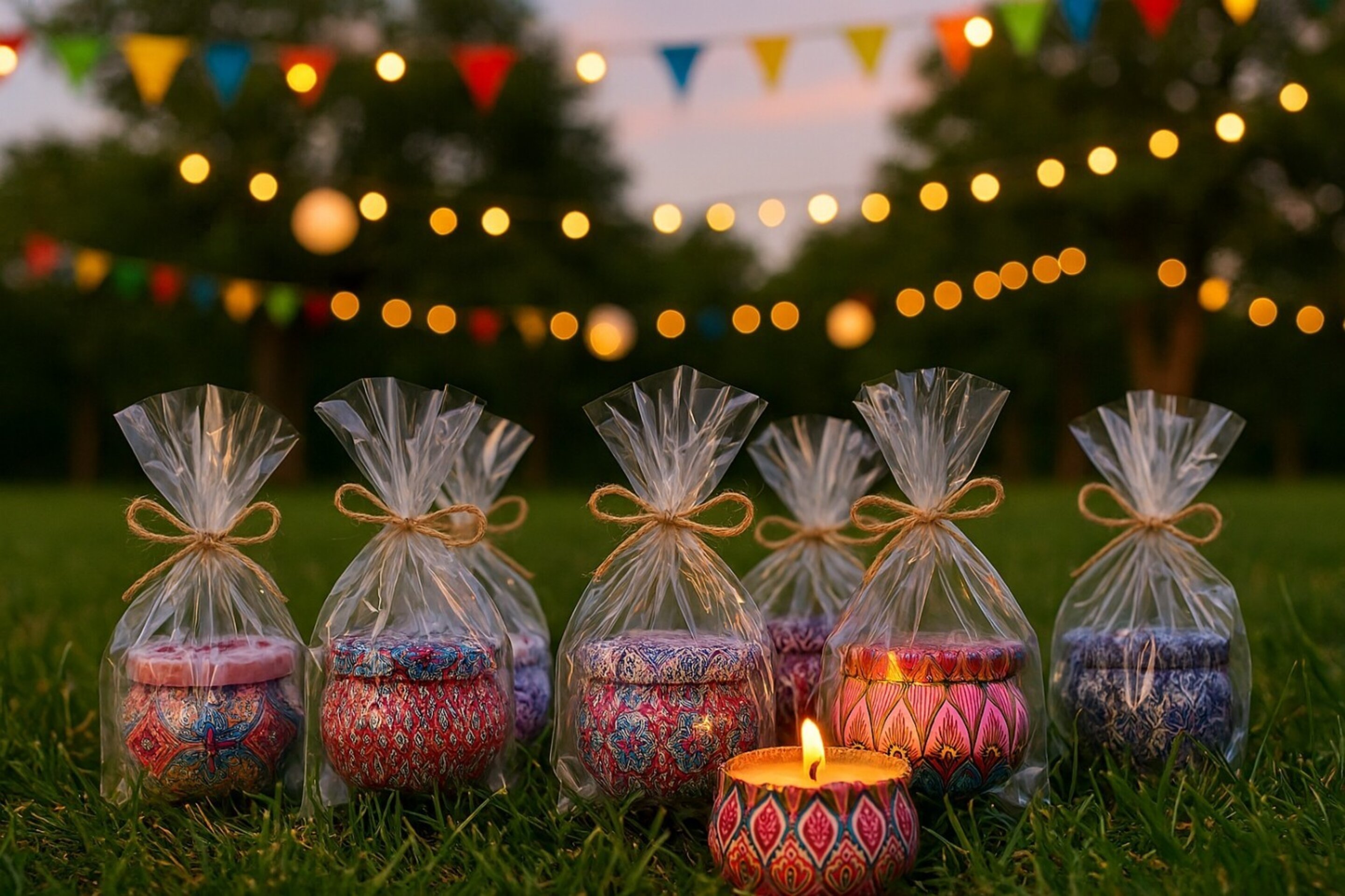 Vela aromática con pétalos - 1