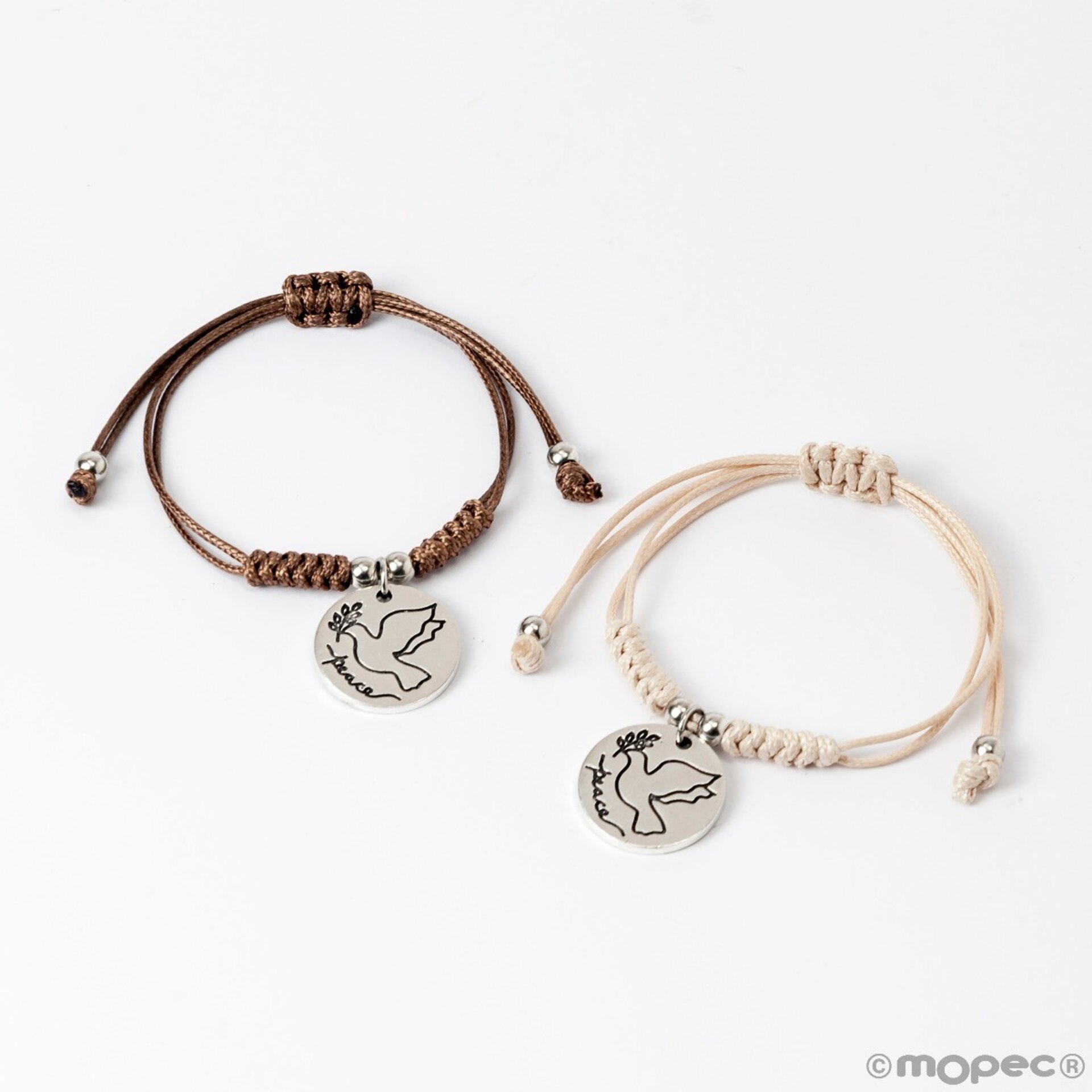 Pulsera beige medalla paloma marfil/marrón mínimo 4 1,35€ - 2
