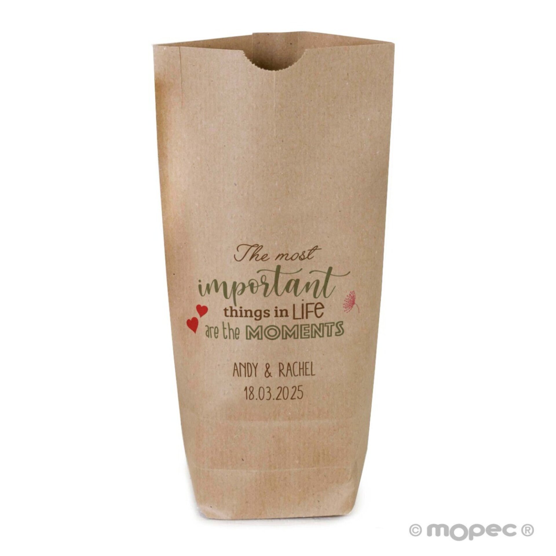 Bolsa Kraft The Important Things 12x22,5cm. Min.25 1,20€ - 1