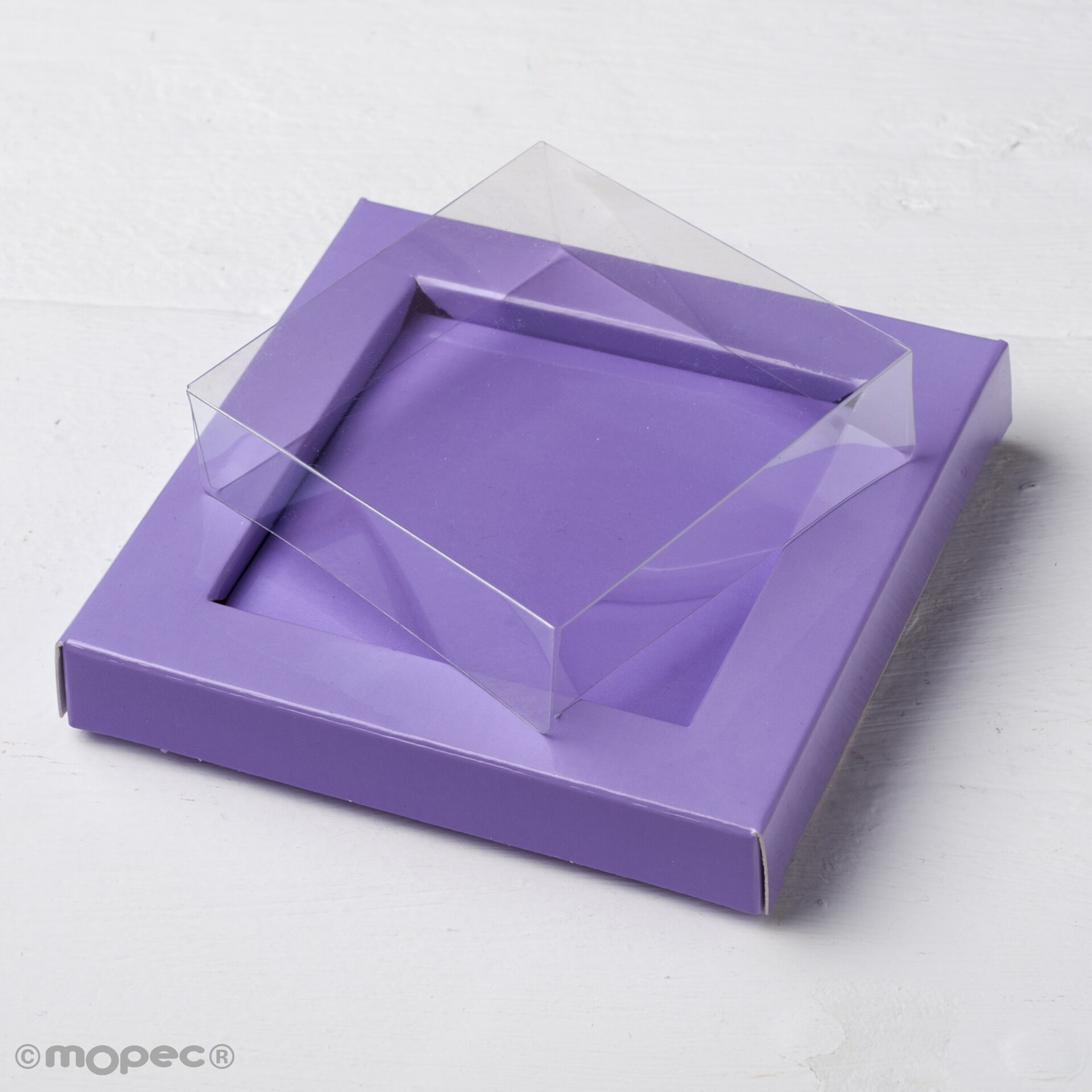 Tapa transparente 7x7x2cm. Min.25 0,29€ - 2