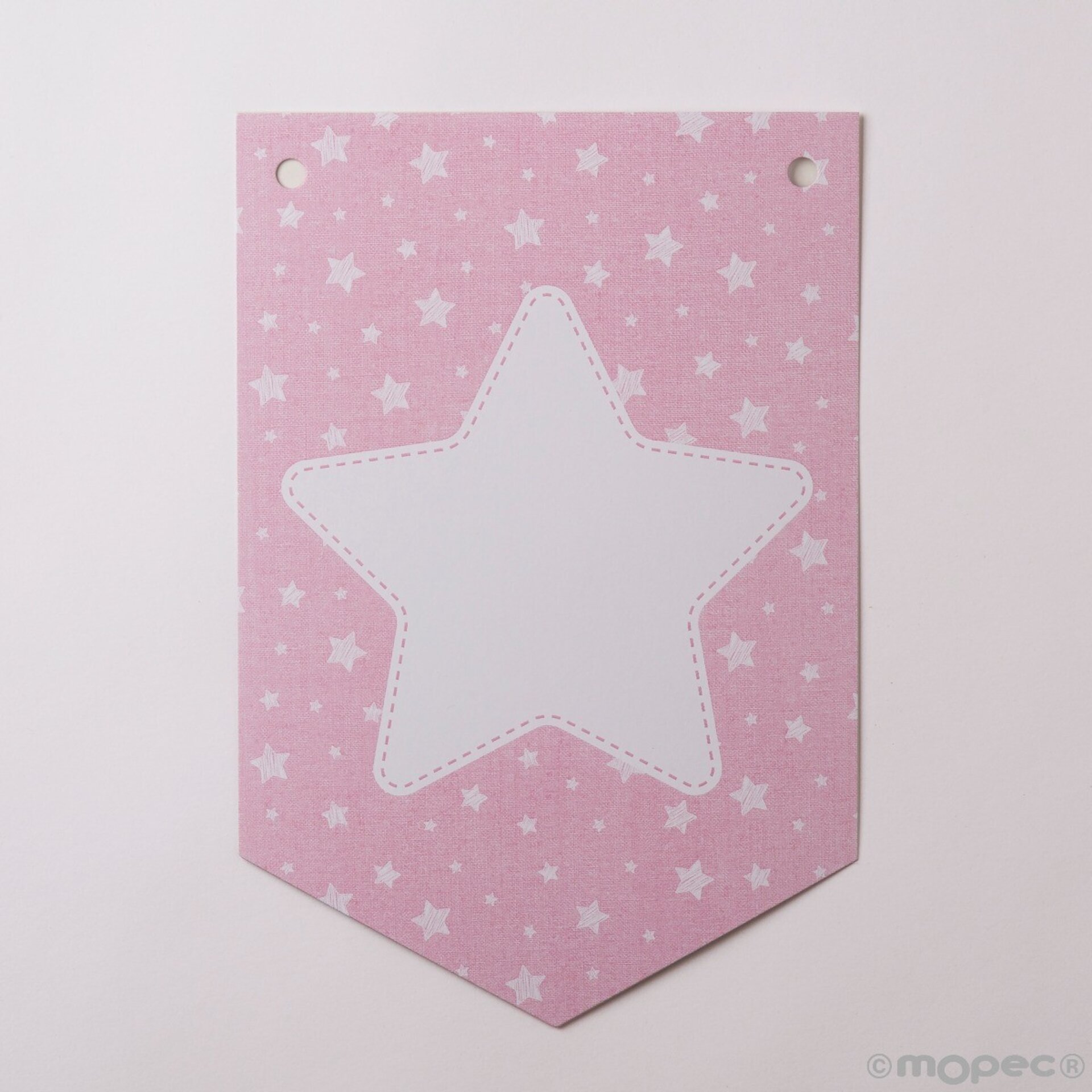Banderola rosa con estrella para guirnalda 14,6x21,7cm - 2