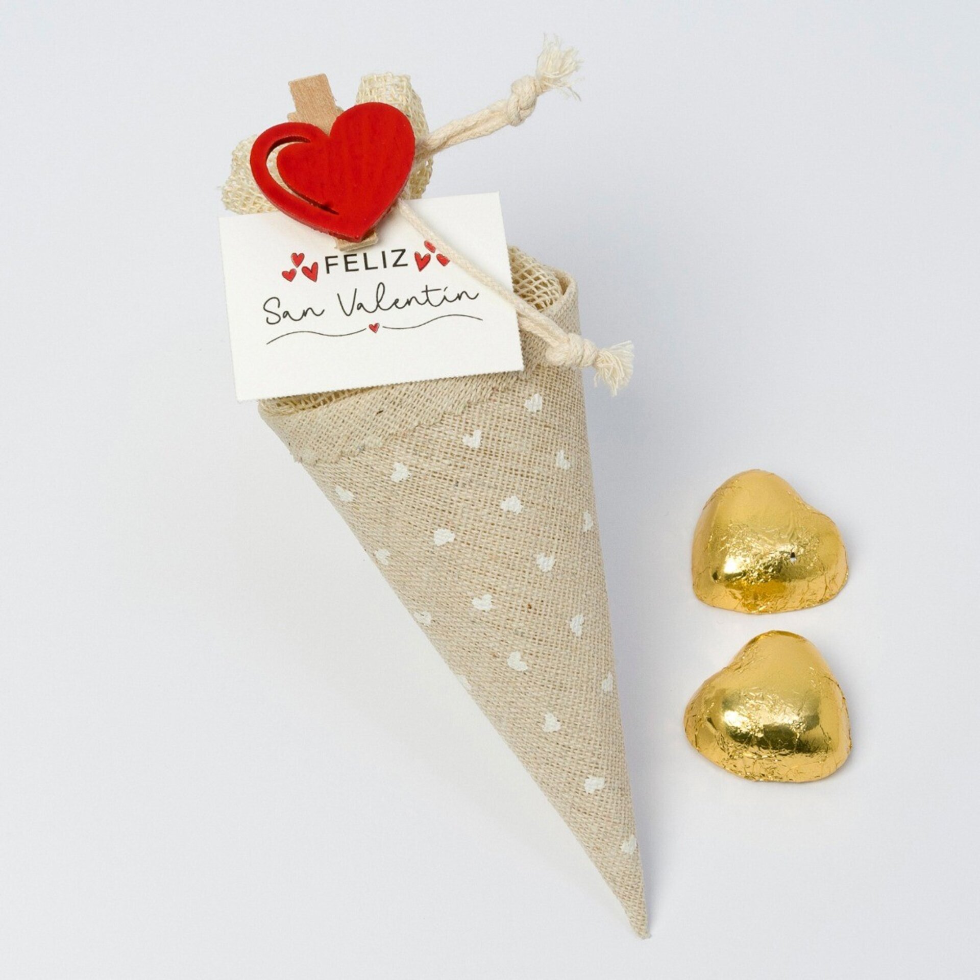 Cono Pinza corazón San Valentín 2cora-choc 6x5x16 cm. - 2
