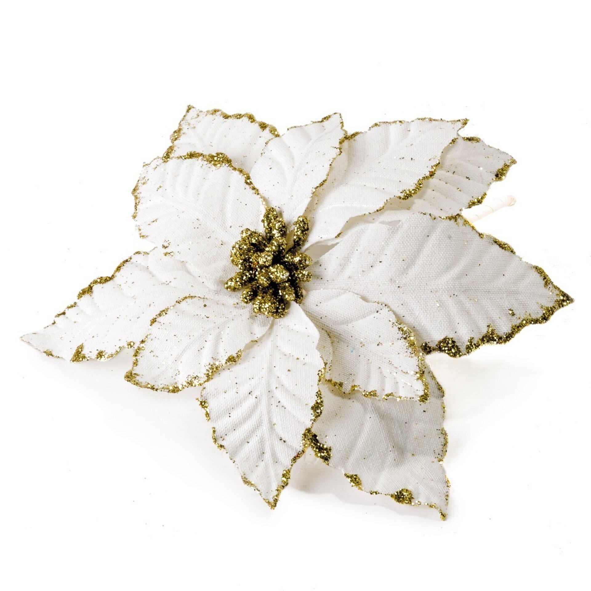 Flor Poinsetia marfil y dorada min 6 precio ud 1,80€ - 1