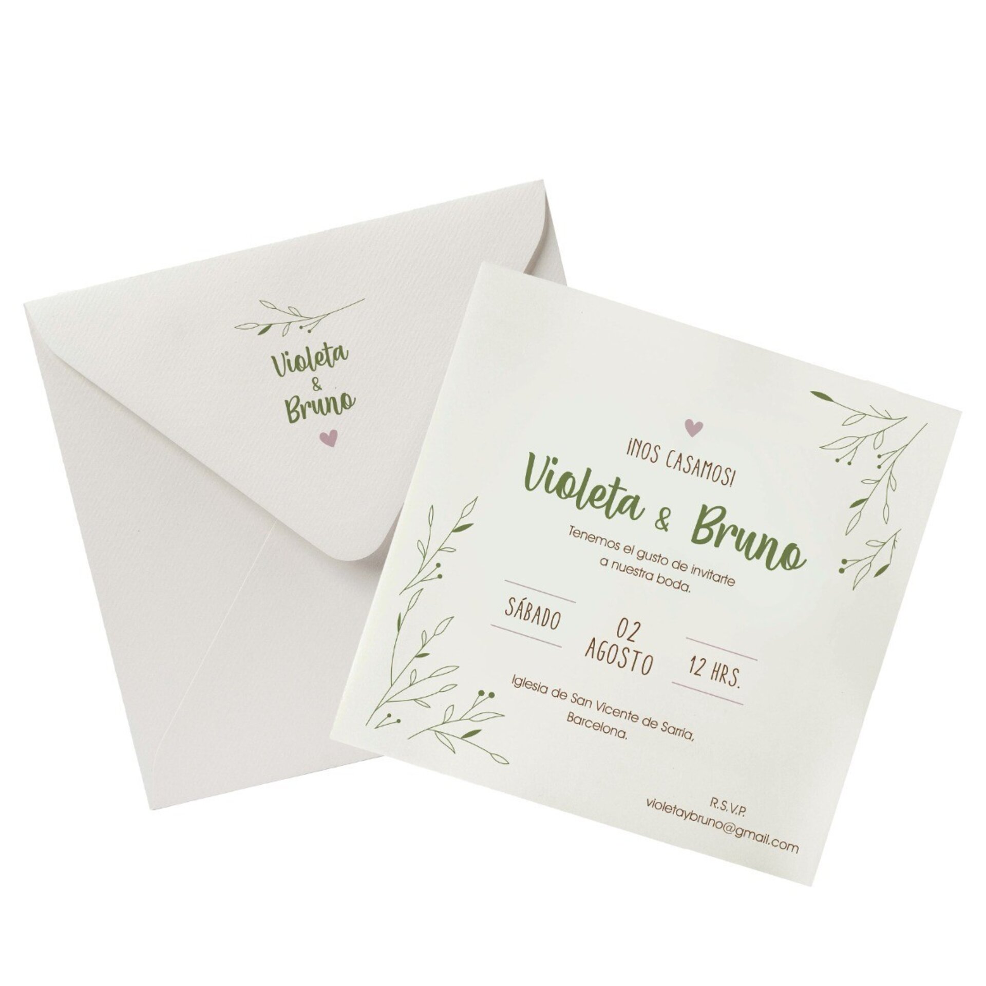 Invitación de boda ¡Nos Casamos! con sobre 16x16cm, min25 2,30€ - 2