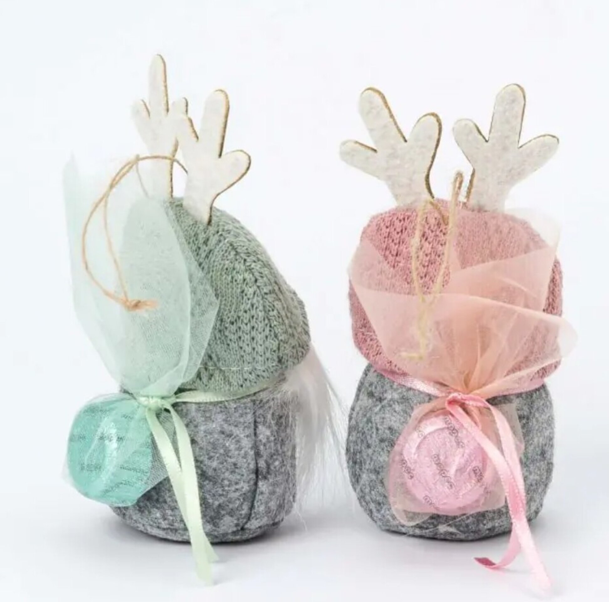 Gnomo gorro verde y rosa surtido con 1 bombón - 2