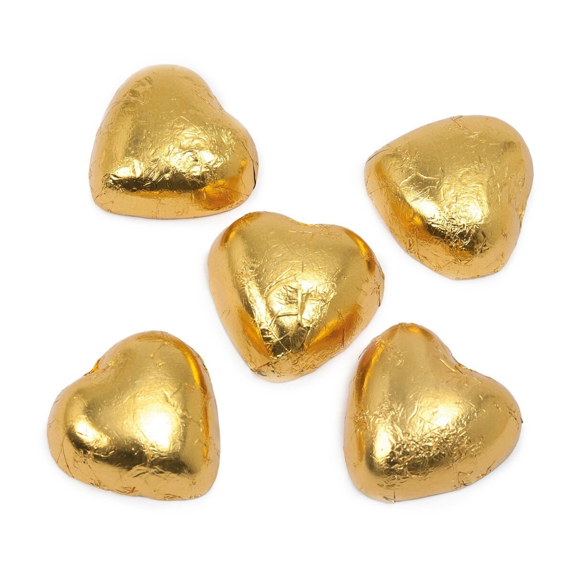 Cora-choc, corazones dorados rellenos de praliné 1 Kg. - 1