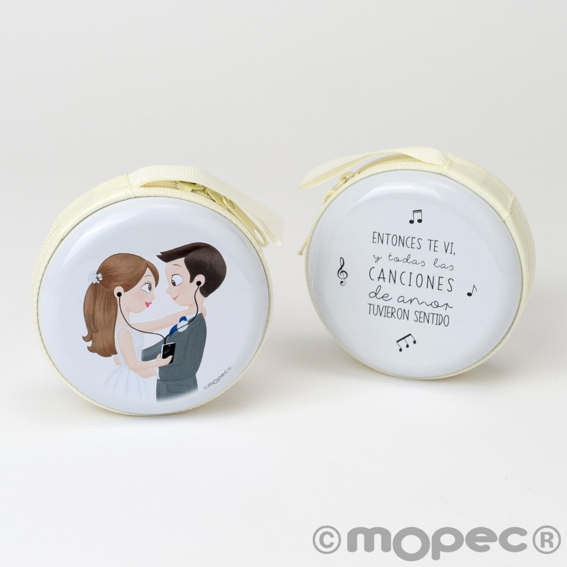 Monedero cremallera pareja música 3 bombones tarjeta Love - 2