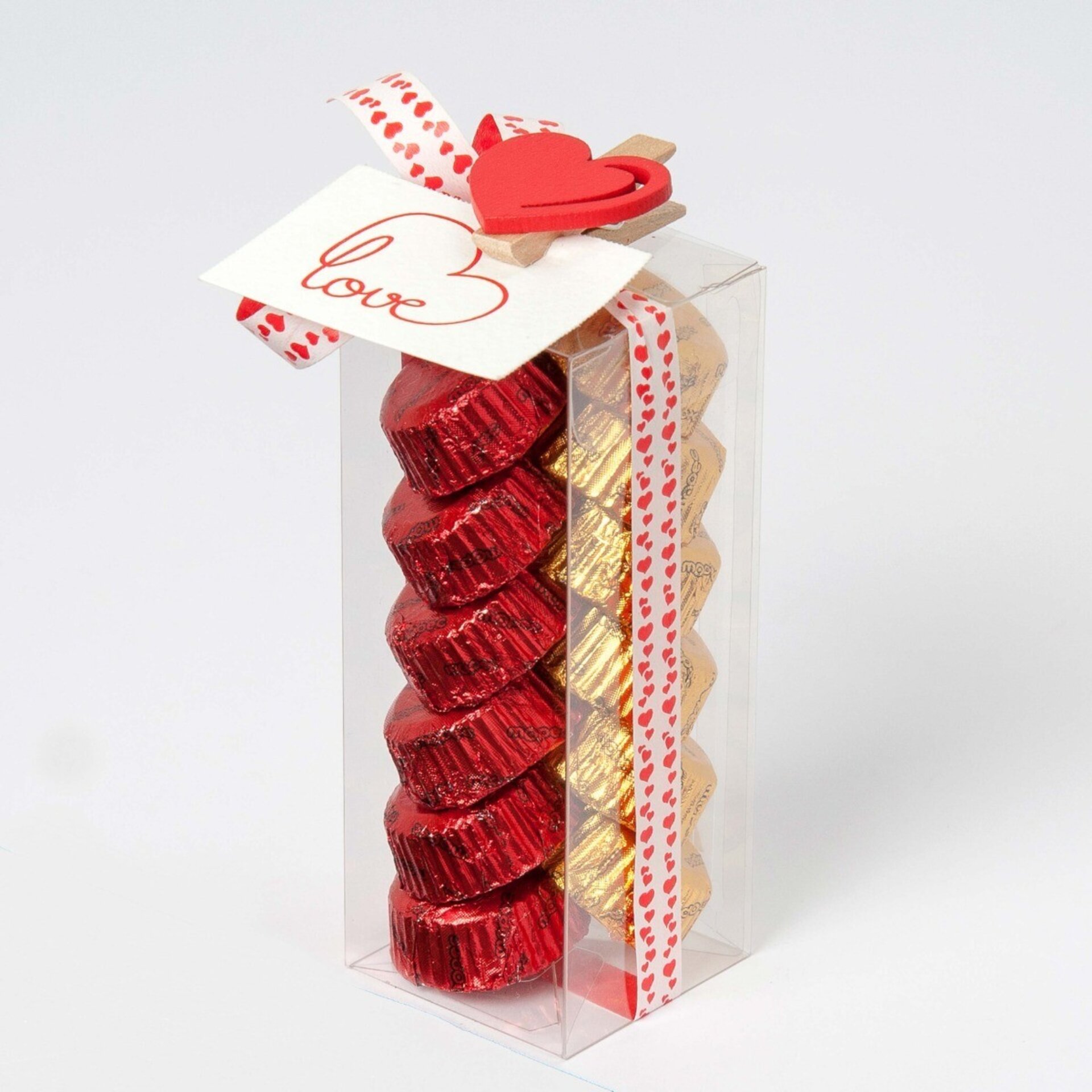 Estuche 12 bombones corazones pinza con tarjeta* - 1