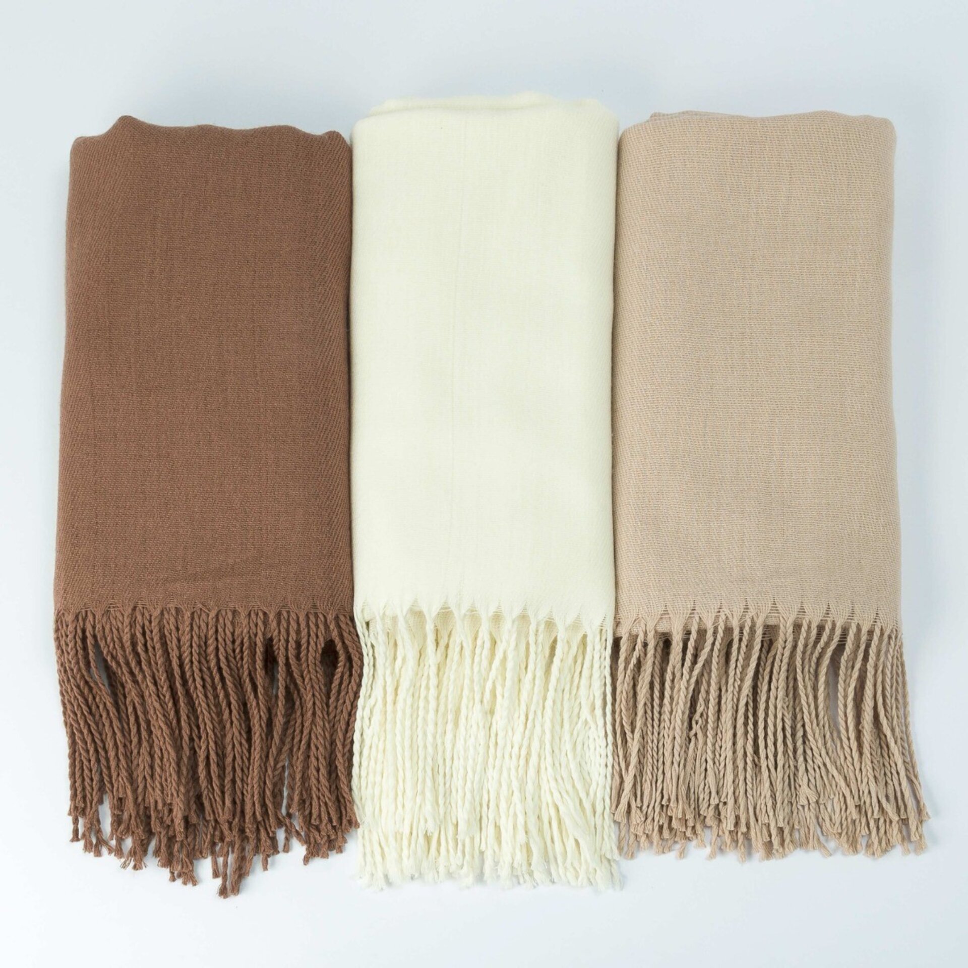 Pashmina marrón marfil y beige min 3 precio ud 7,30€ - 1
