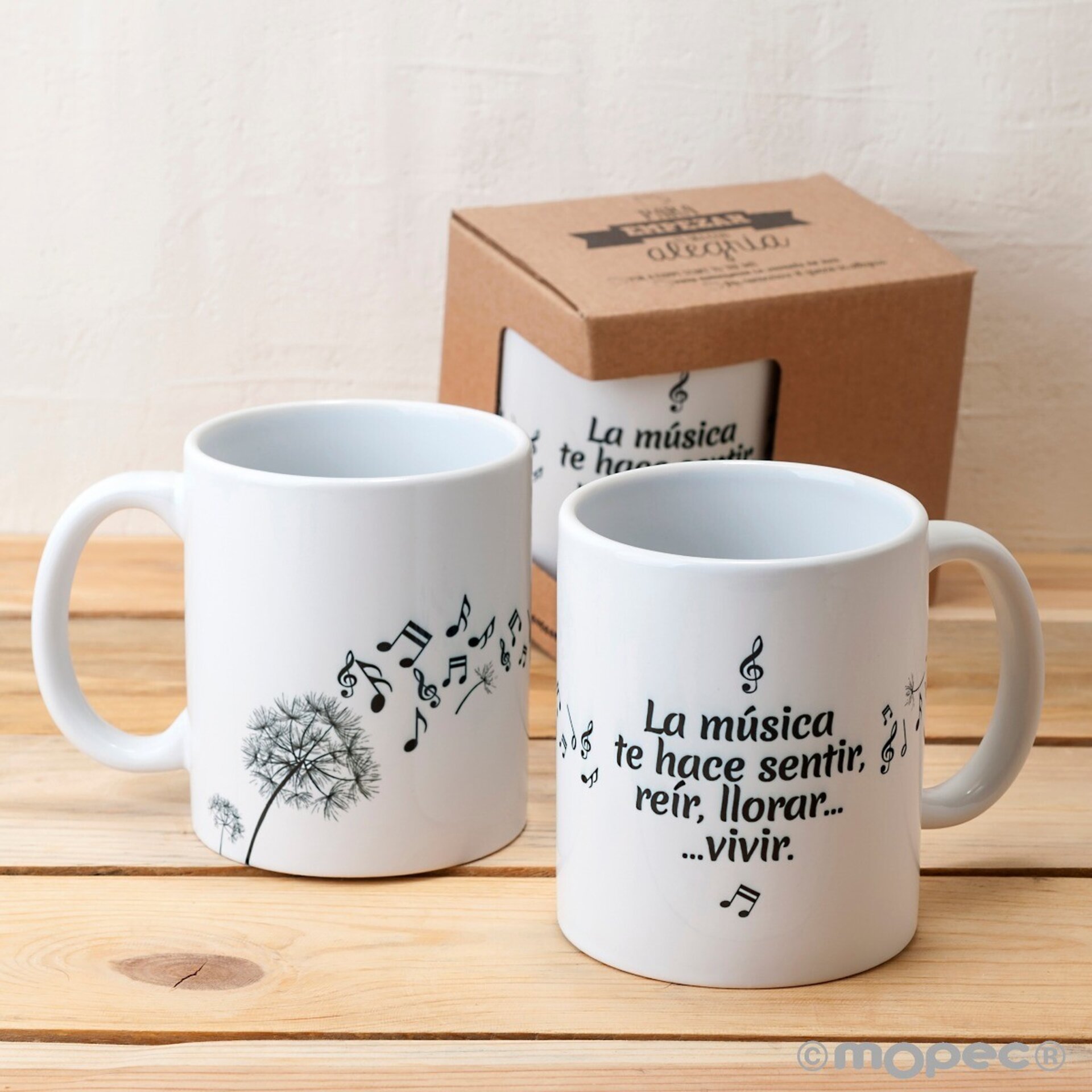 Taza cerámica música en el aire con caja regalo - 1