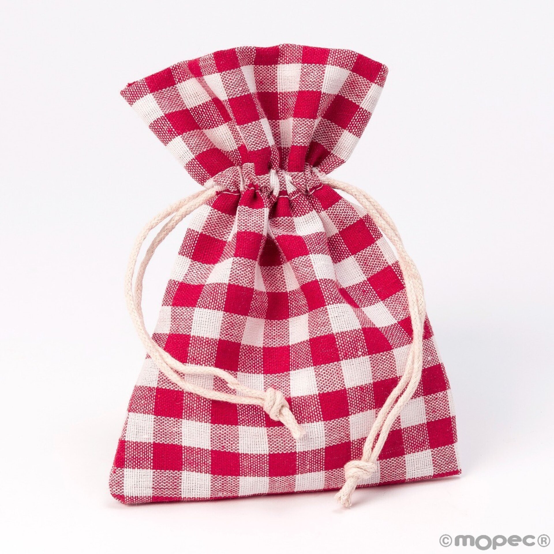 Bolsa a cuadros rojo 10x14cm., min.10 1,30€ - 2