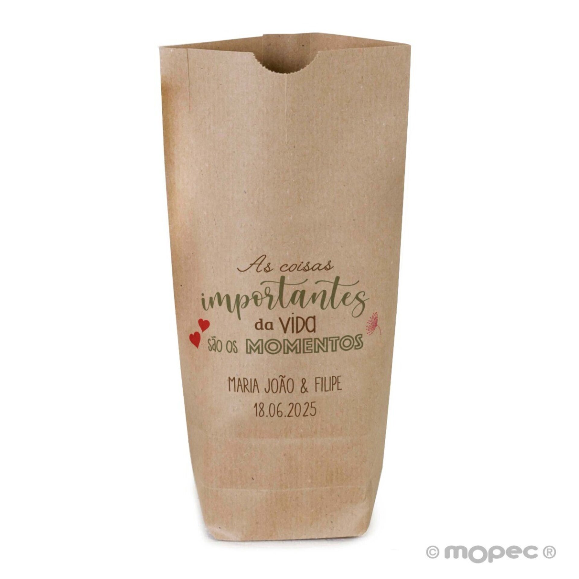 Bolsa Kraft As coisas importantes 12x22,5cm. Min.25 1,20€ - 1