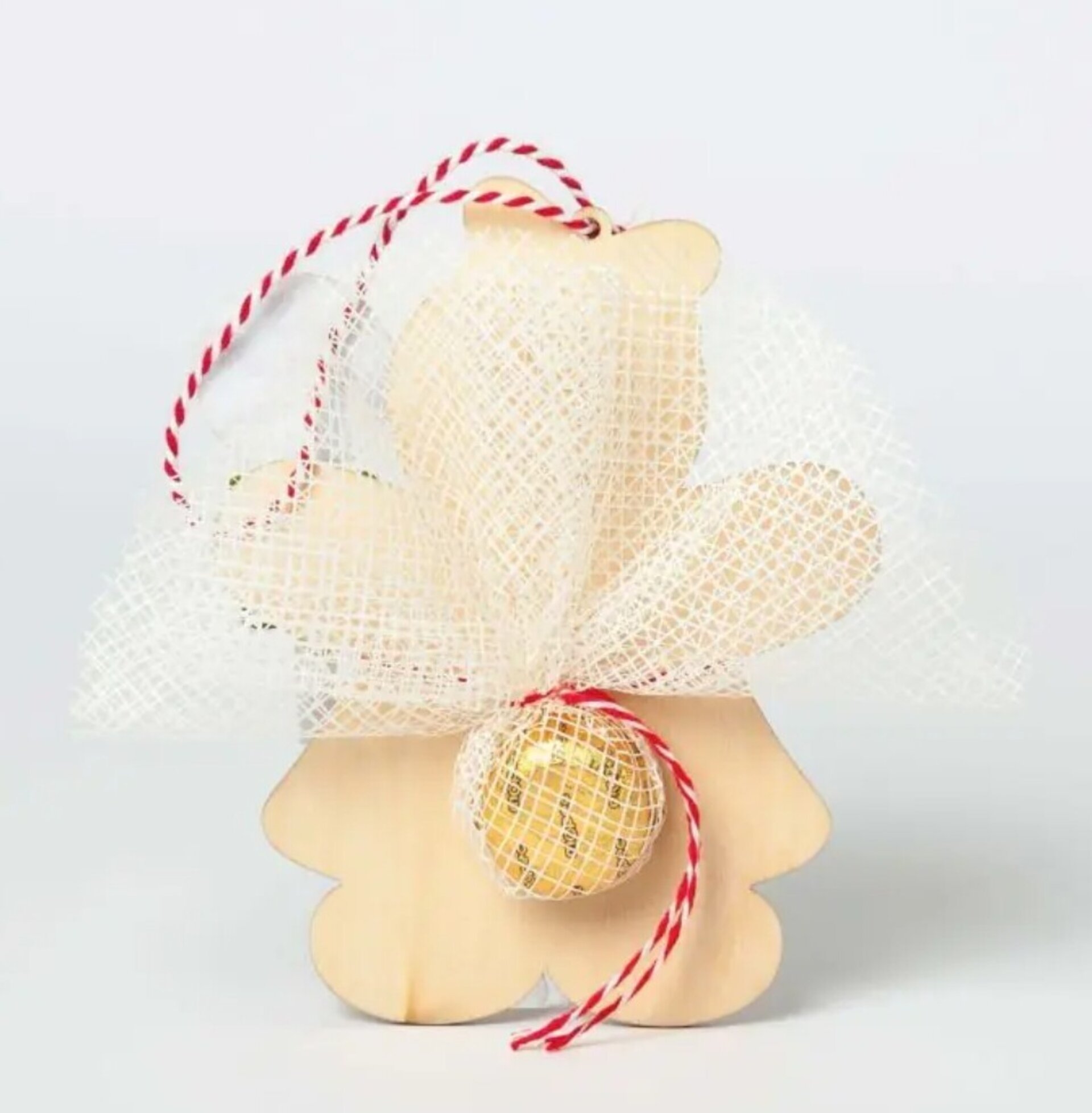 Colgante galletas jengibre fieltro y madera 1 bombón - 4