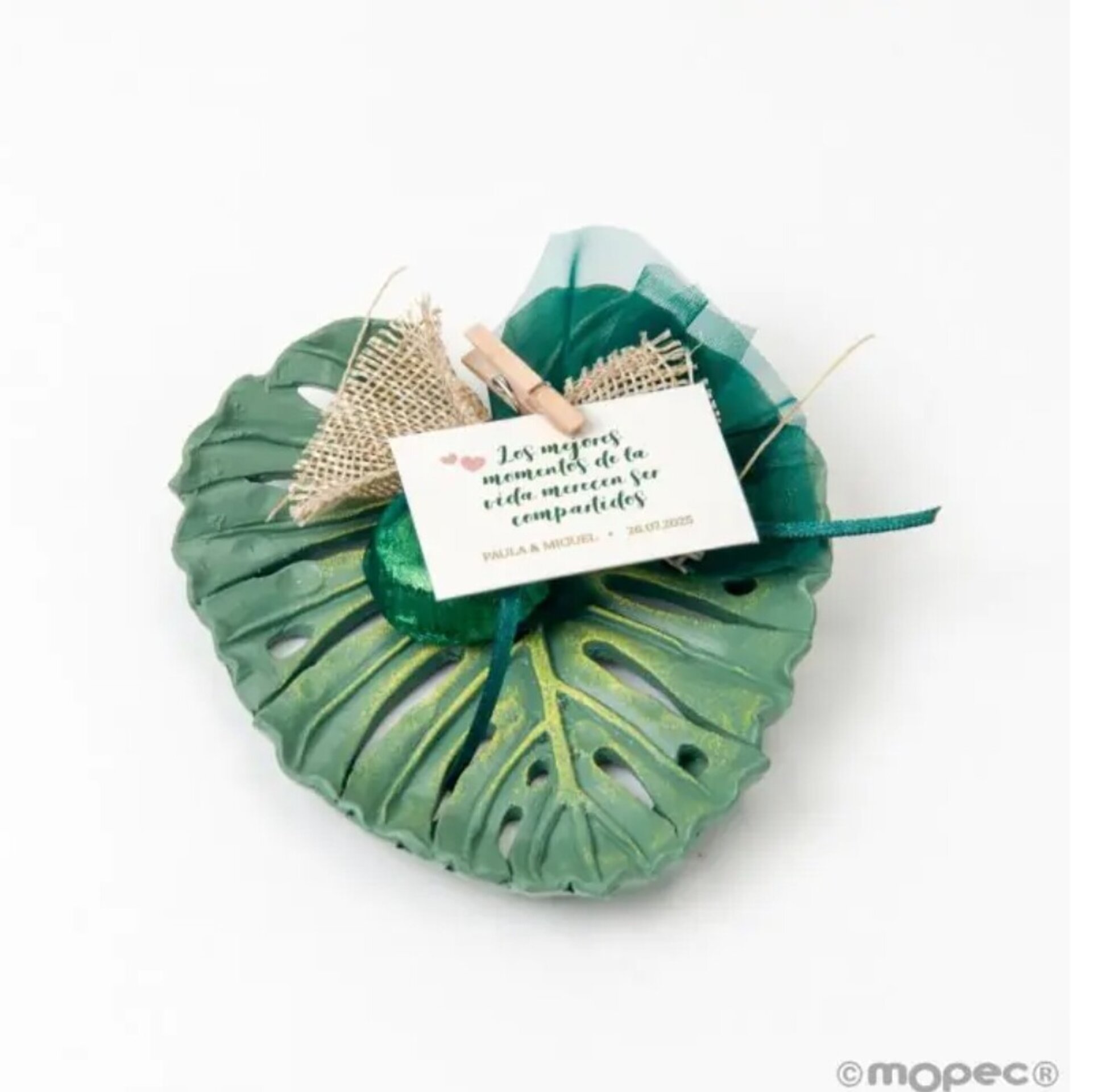 Plato resina hoja tropical 1bombón 10x11,5cm - 2