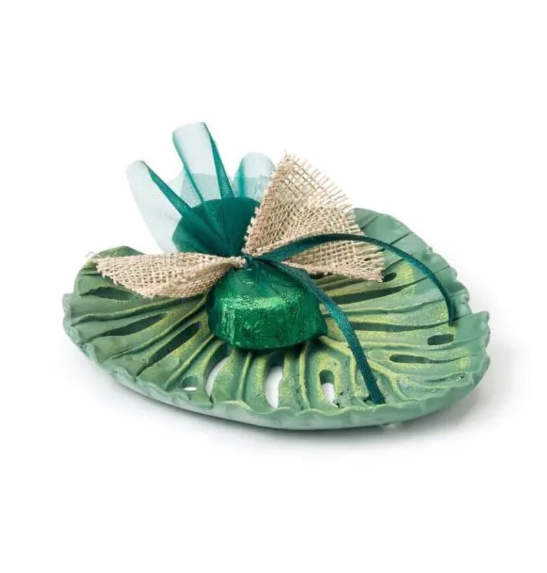 Plato resina hoja tropical 1bombón 10x11,5cm - 1