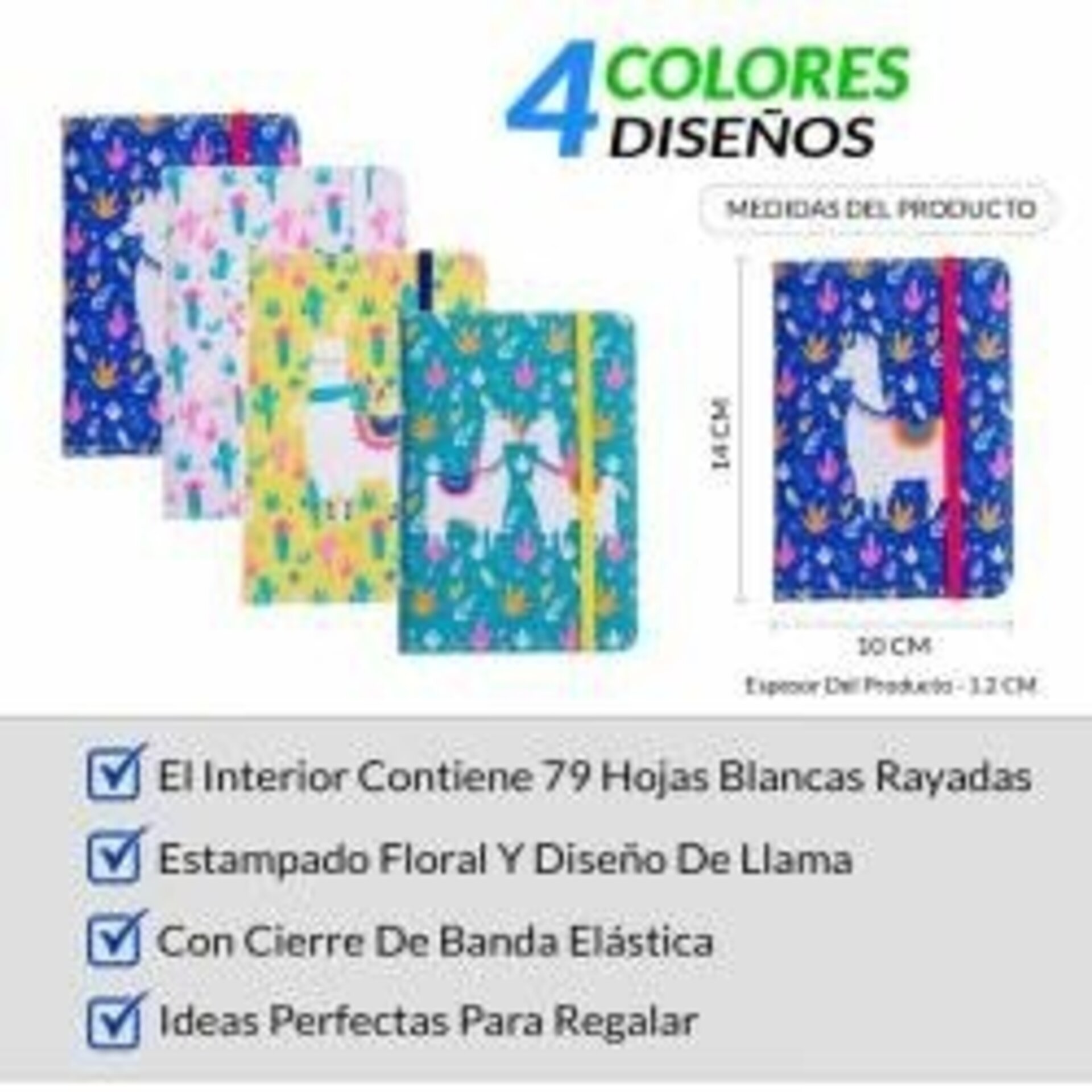 LIBRETA "LLAMAS" CON CIERRE DE BANDA ELÁSTICA - 2