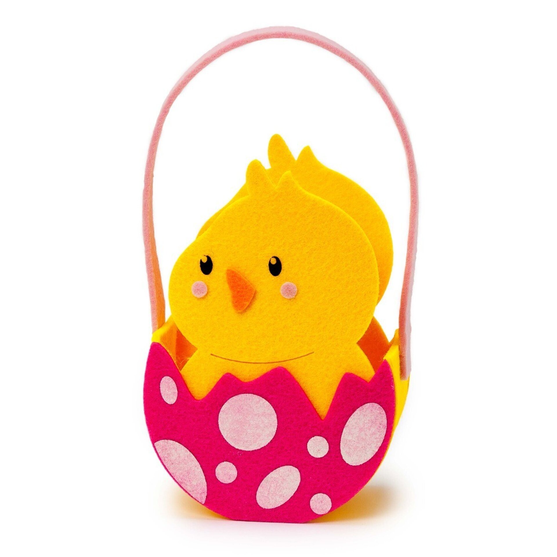 Cesto pollito pascua cascarón rosa - 1