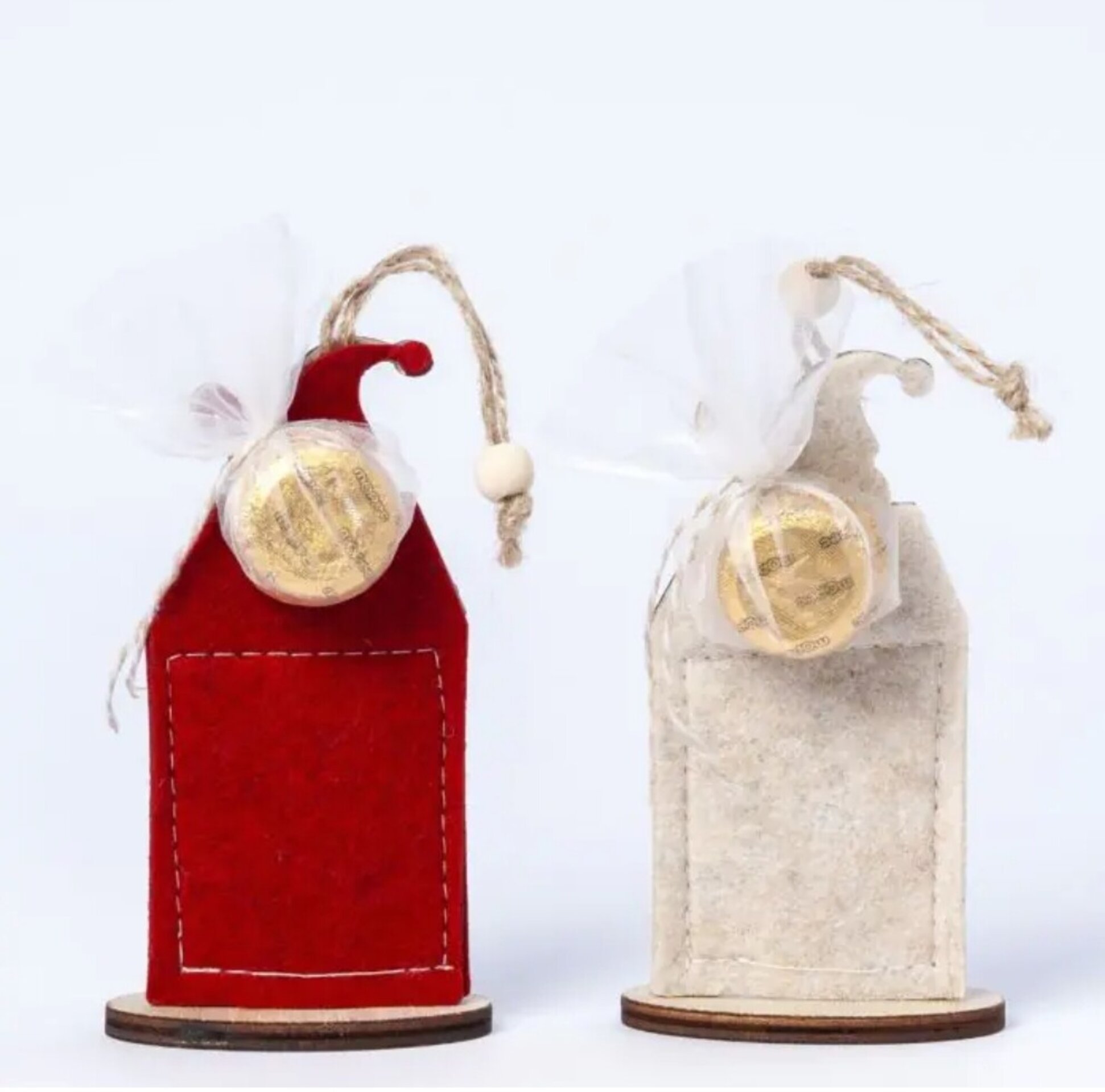 Colgante casita Papa Noel tejado rojo/beige 2.40€ - 2