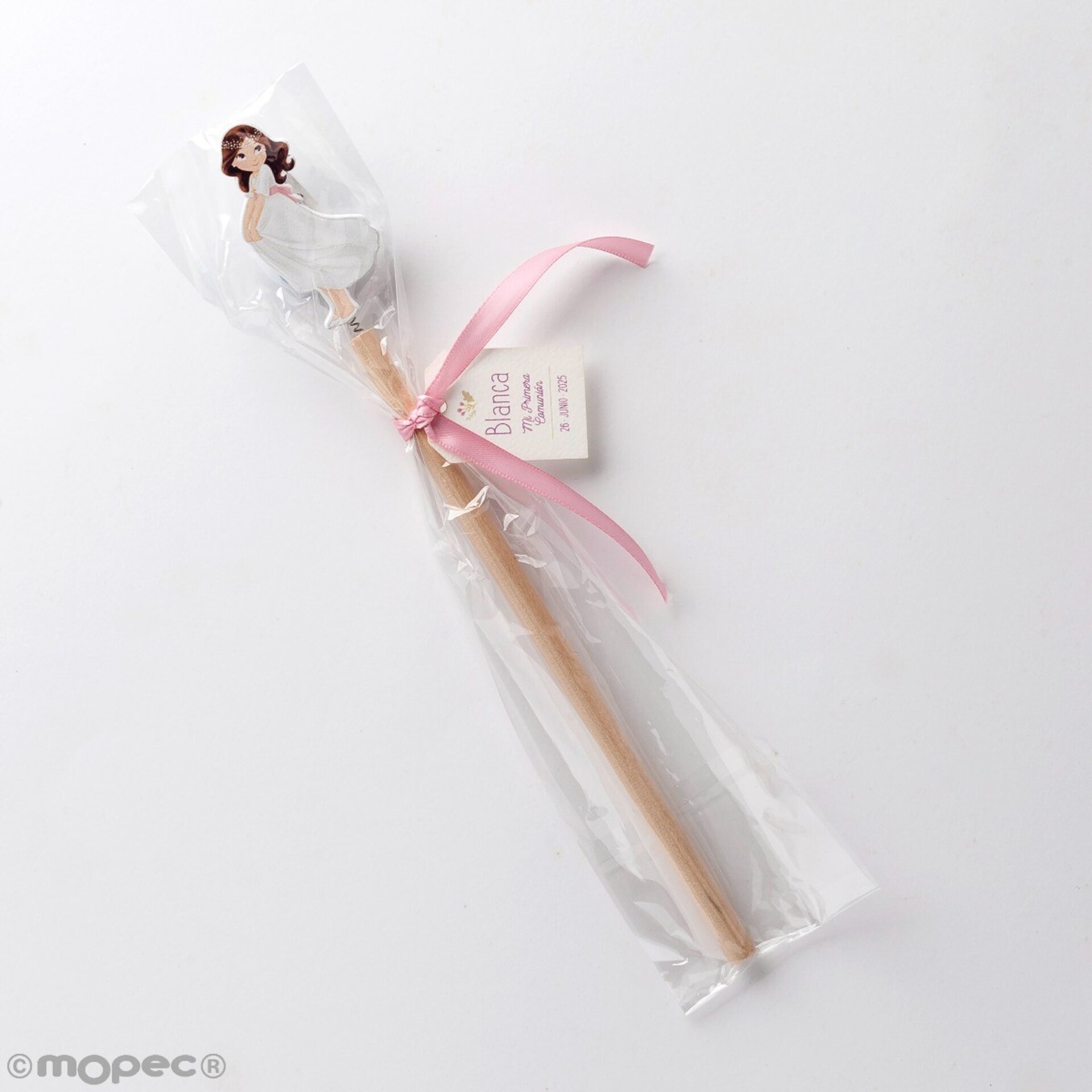 Lápiz madera Comunión niña falda adornado con bolsa y cinta 1.60€ min 6 - 2