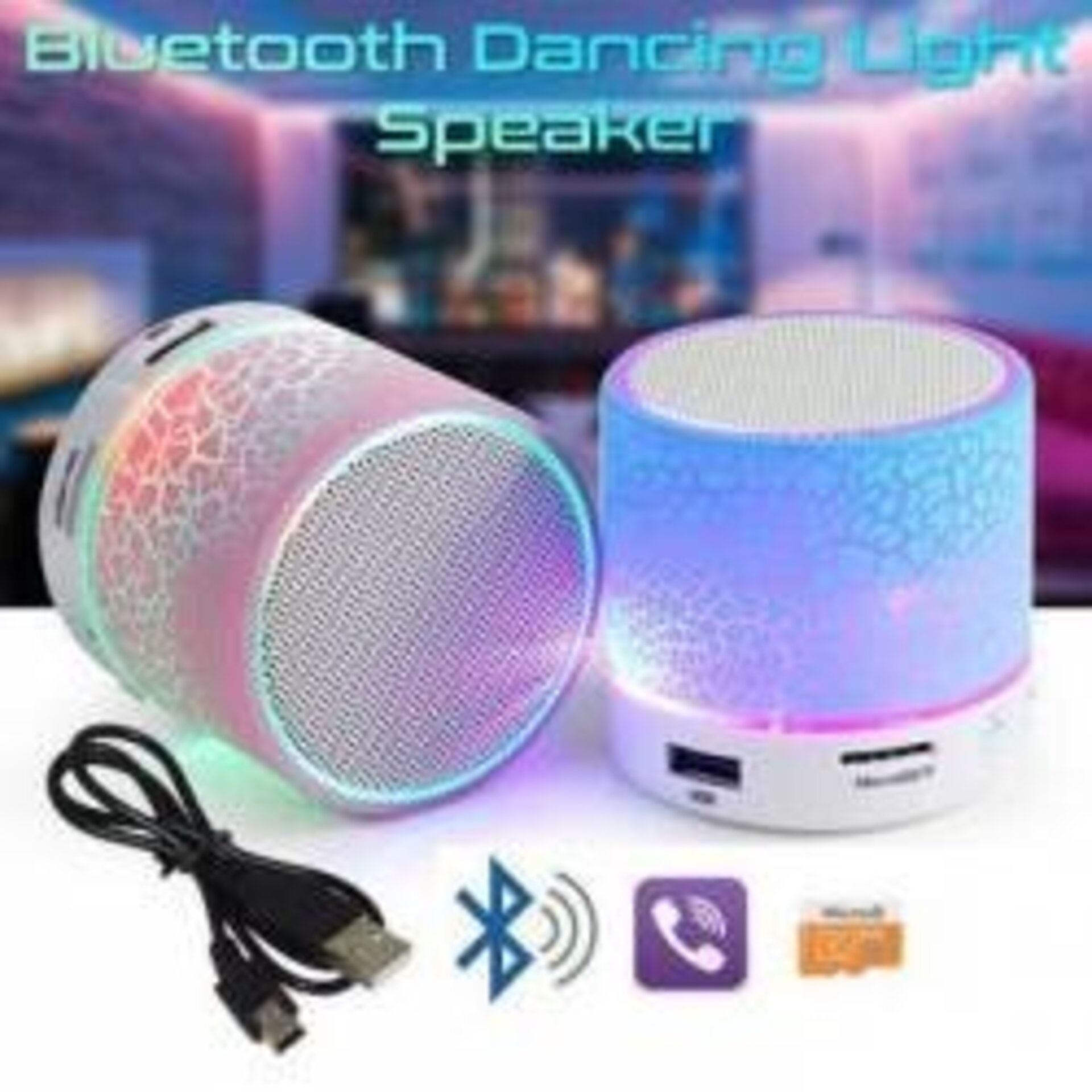 MINI ALTAVOZ BLUETOOTH CON LUZ LED+RADIO+USB - 6