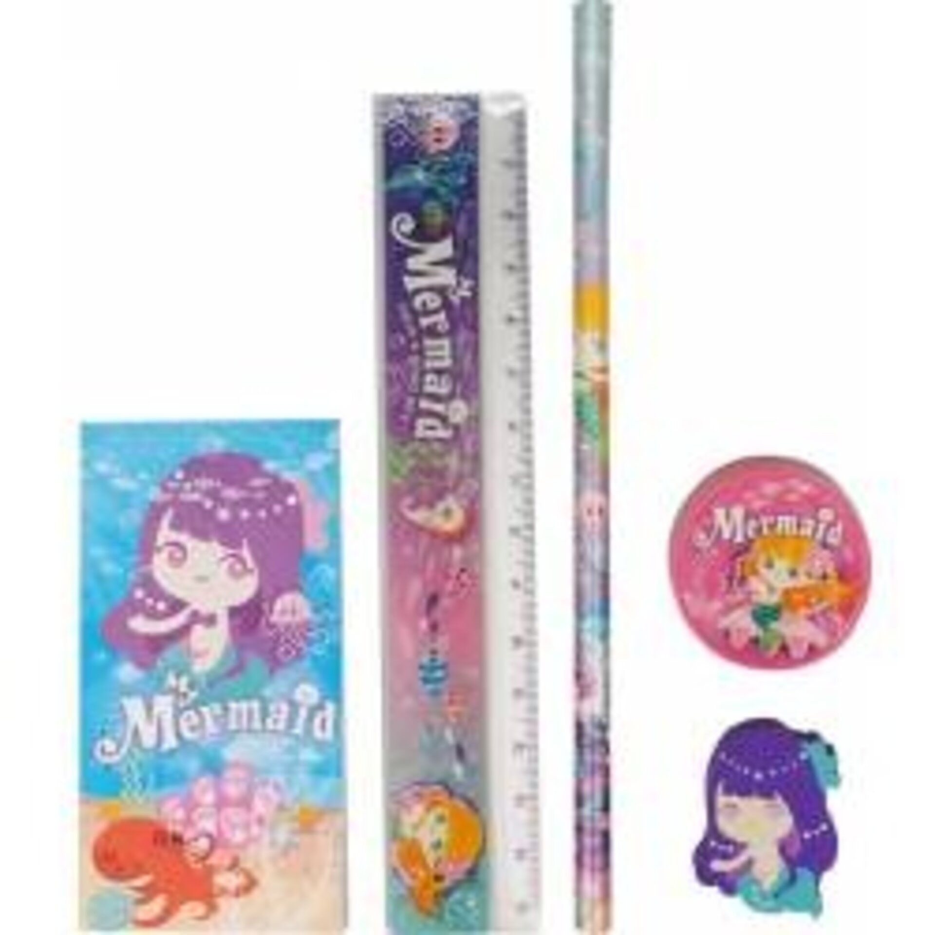 MOCHILA PETATE "UNICORNIO" +SET 5 PCS PAPELERÍA SIRENITA - 3